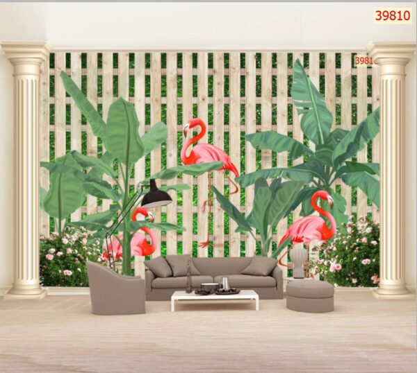 Rèm Cuốn In Tranh chủ đề: Hạc - Cây Nhiệt Đới - Ảnh 8